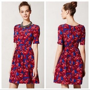 Anthropologie Peter Som Silk Cheshire Cat Dress